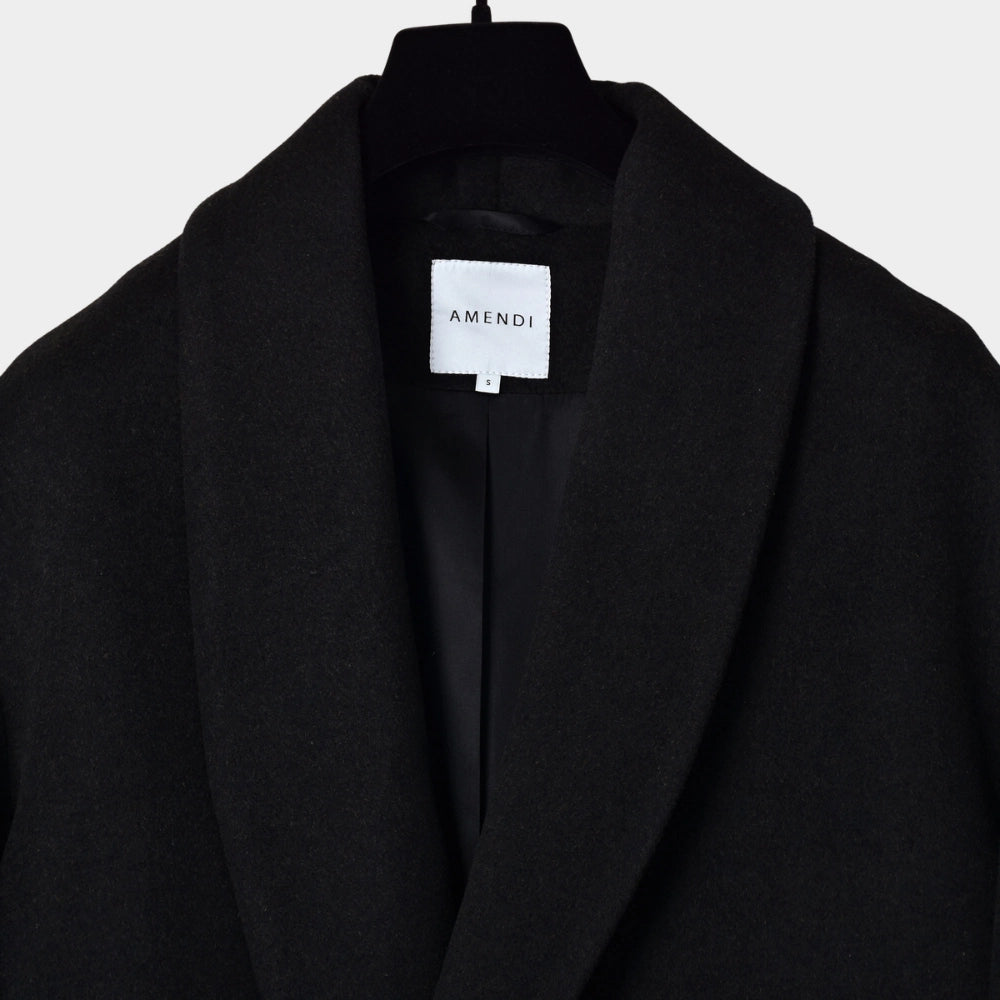 Darcy Wool Coat - Shimmering Black - Hugo Sthlm