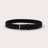 Laghi Braided leather Belt - Black - Hugo Sthlm