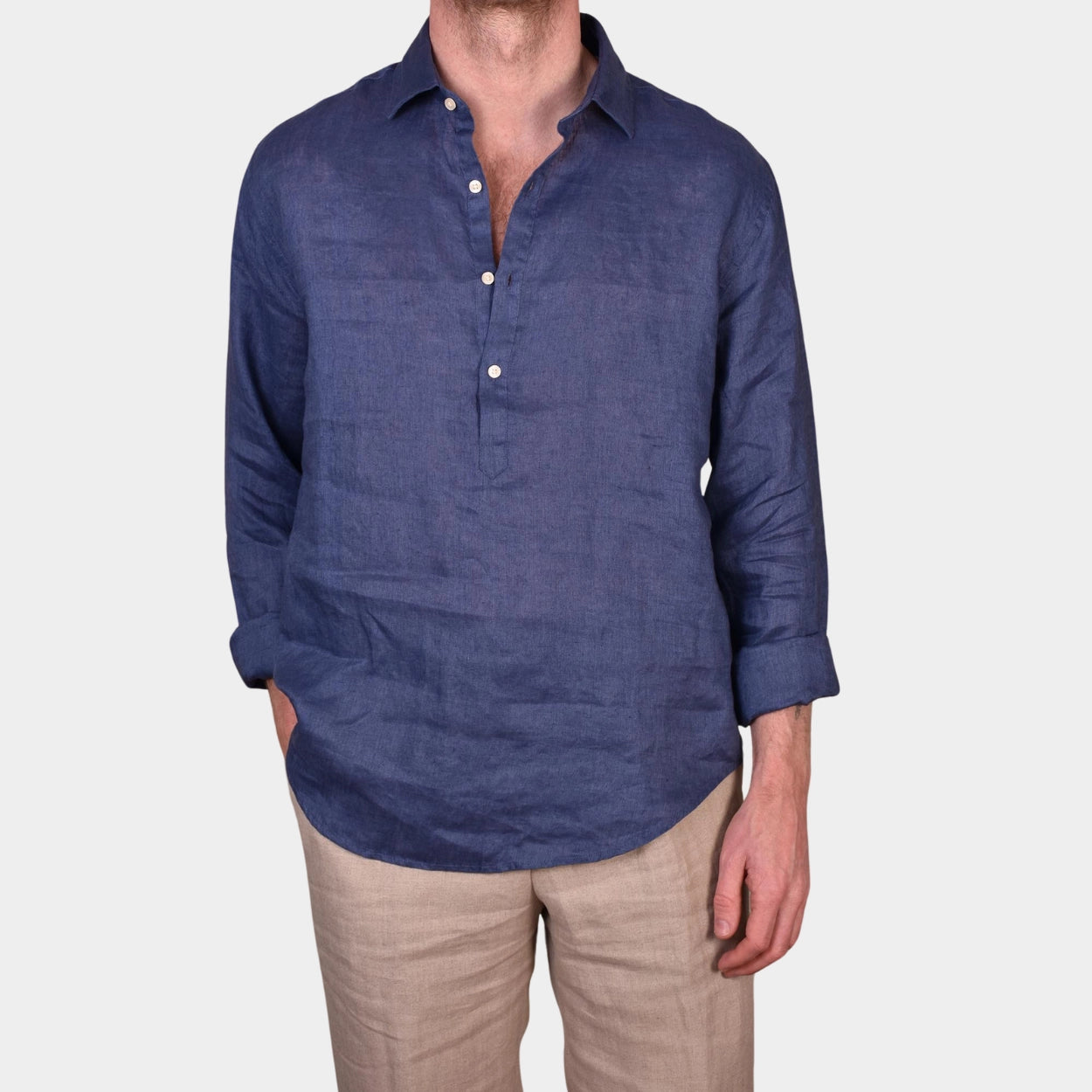 Popover Linen Shirt - Ultra Marine - Hugo Sthlm