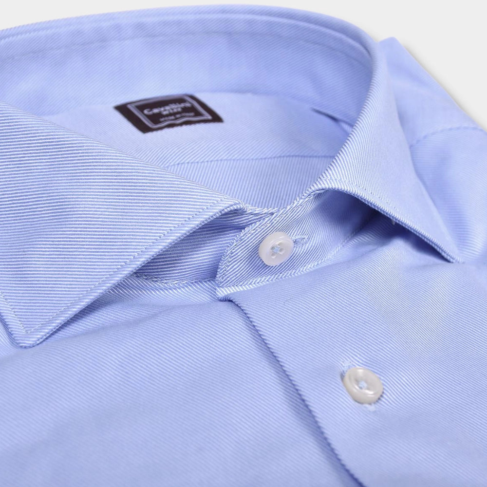 Tailor Fit Cutaway Twill Shirt - Blue - Hugo Sthlm