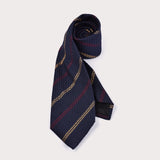 Striped Silk Tie - Navy