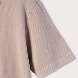 Knitted Short Sleeve Shirt - Beige
