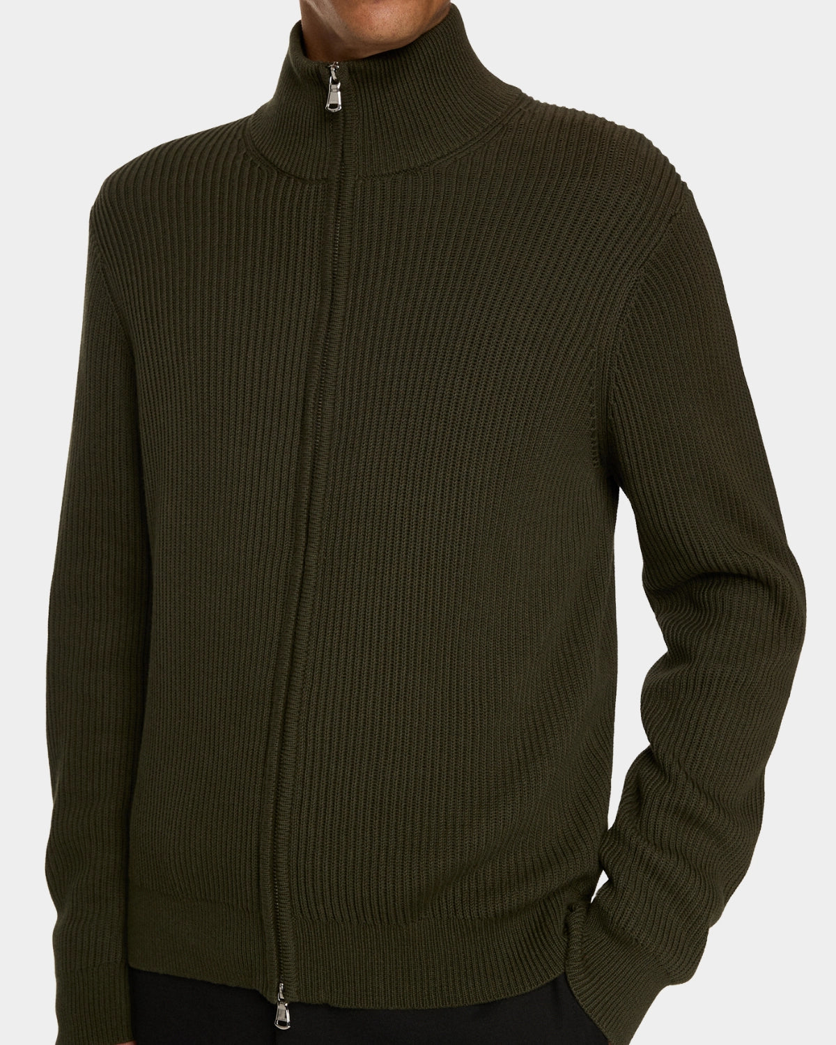 Alexis Full Zip Cardigan - Forest Green - Hugo Sthlm