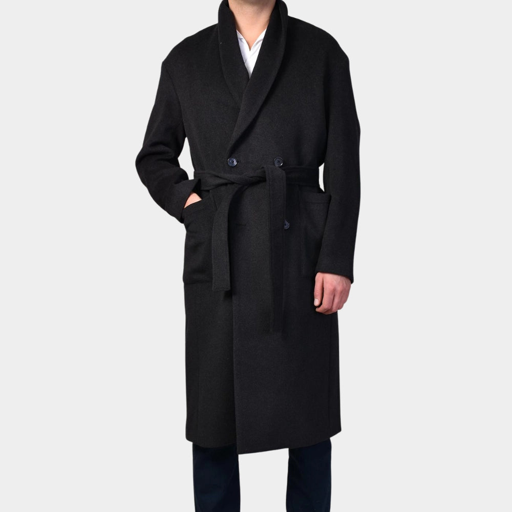 Darcy Wool Coat - Shimmering Black - Hugo Sthlm