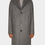August Melton Cashmere Coat - Dark Grey Melange - Hugo Sthlm