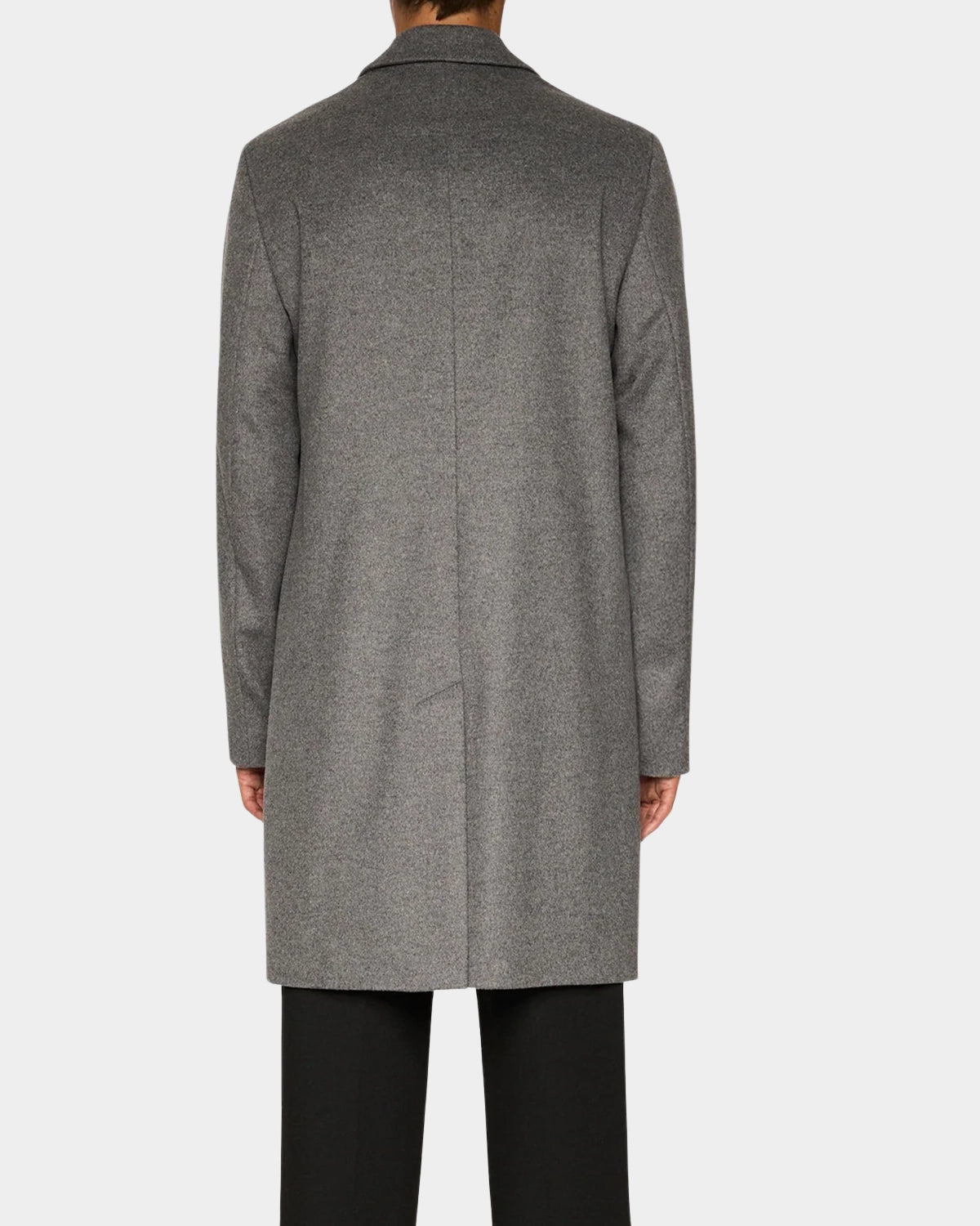 August Melton Cashmere Coat - Dark Grey Melange - Hugo Sthlm