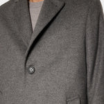August Melton Cashmere Coat - Dark Grey Melange - Hugo Sthlm