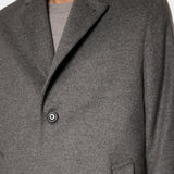 August Melton Cashmere Coat - Dark Grey Melange - Hugo Sthlm