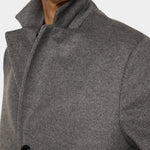 August Melton Cashmere Coat - Dark Grey Melange - Hugo Sthlm