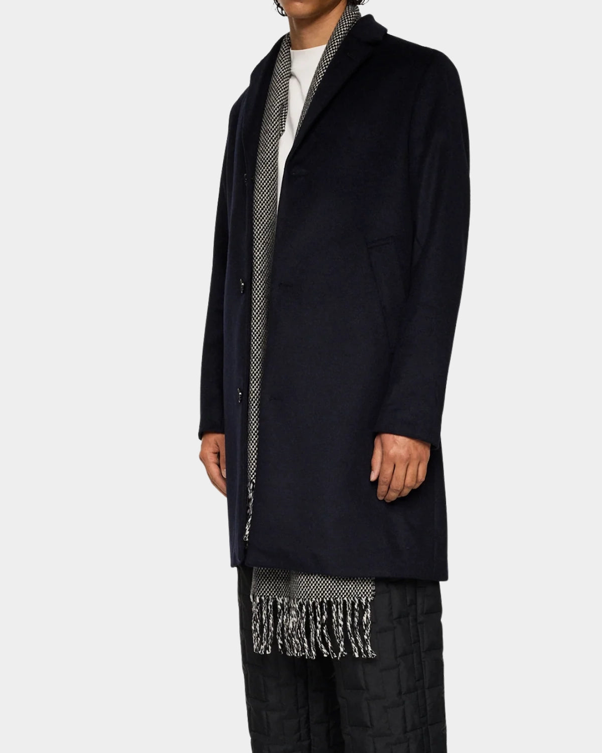 August Melton Cashmere Coat - JL Navy - Hugo Sthlm