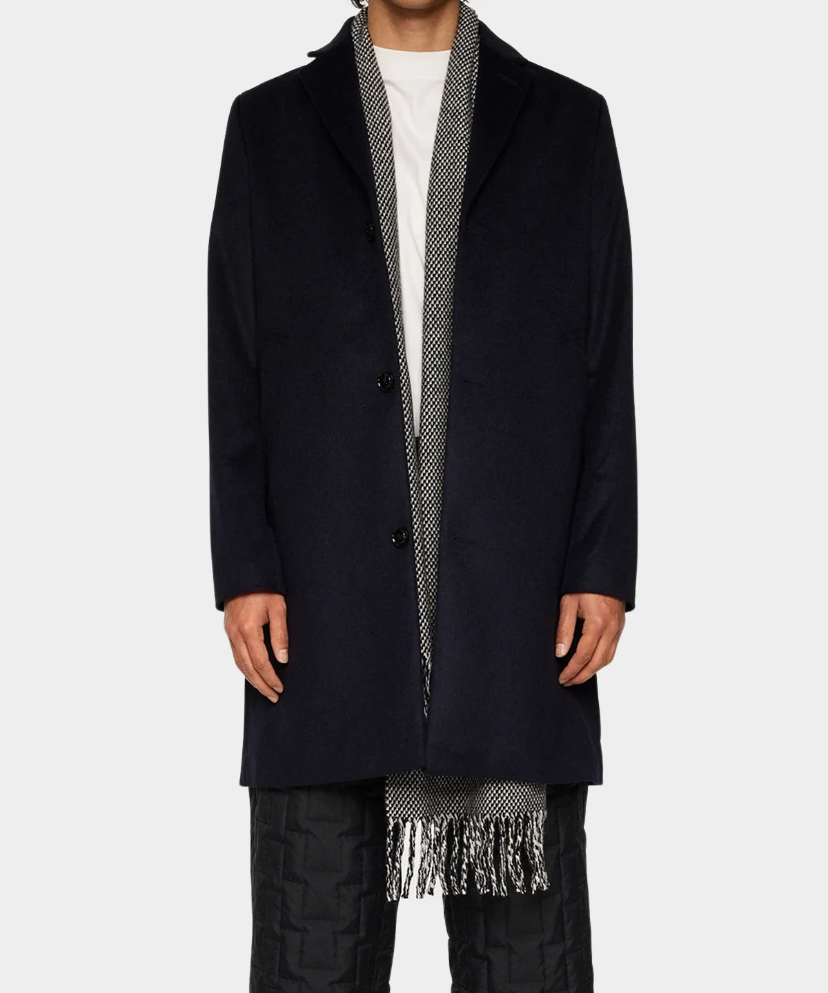 August Melton Cashmere Coat - JL Navy - Hugo Sthlm