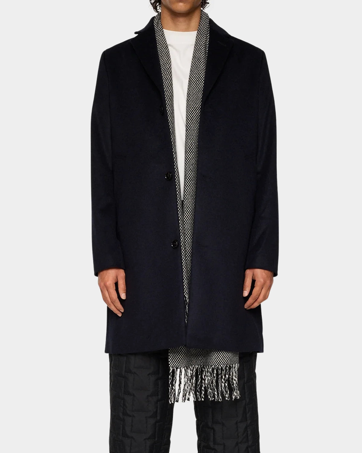 August Melton Cashmere Coat - JL Navy - Hugo Sthlm