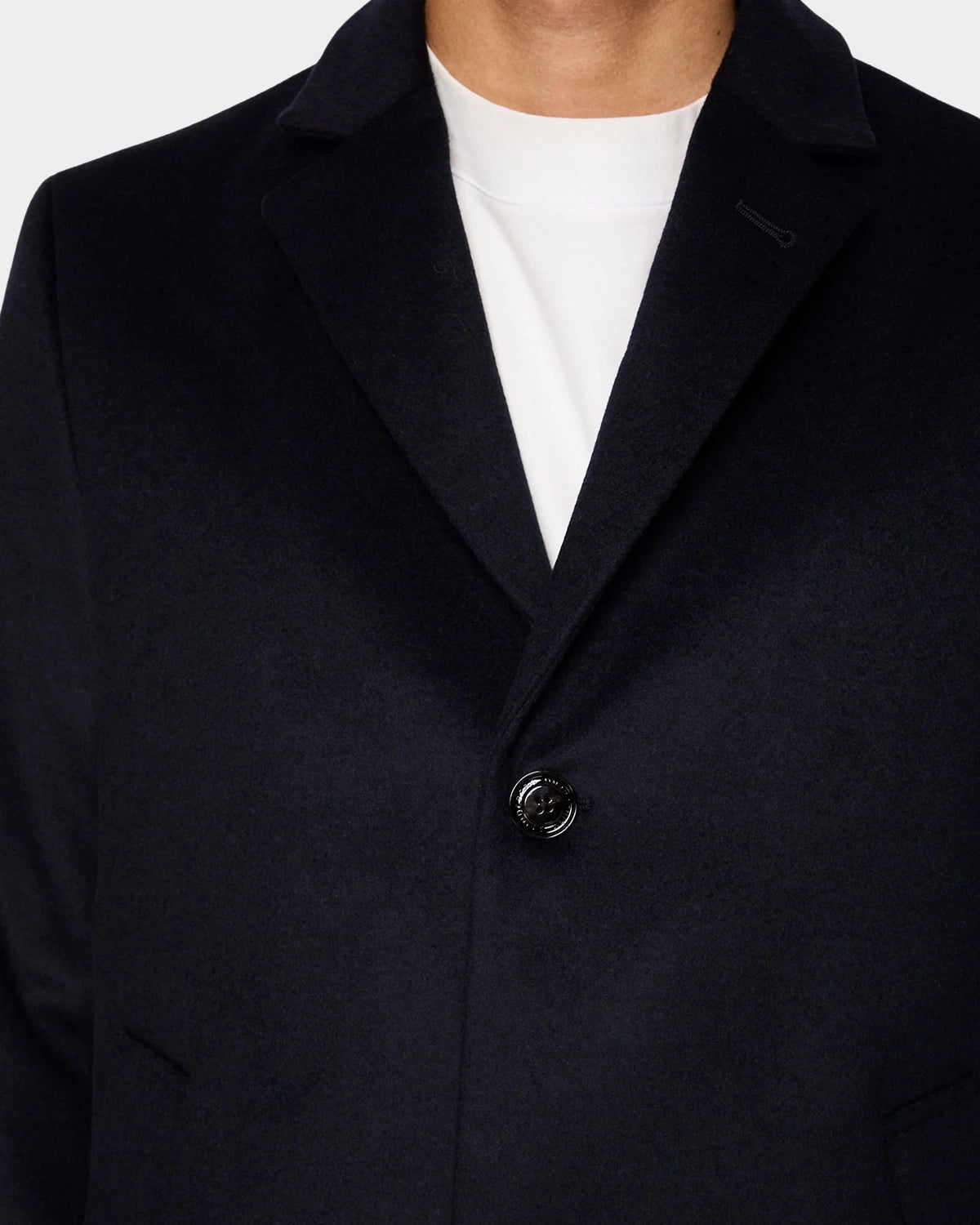 August Melton Cashmere Coat - JL Navy - Hugo Sthlm
