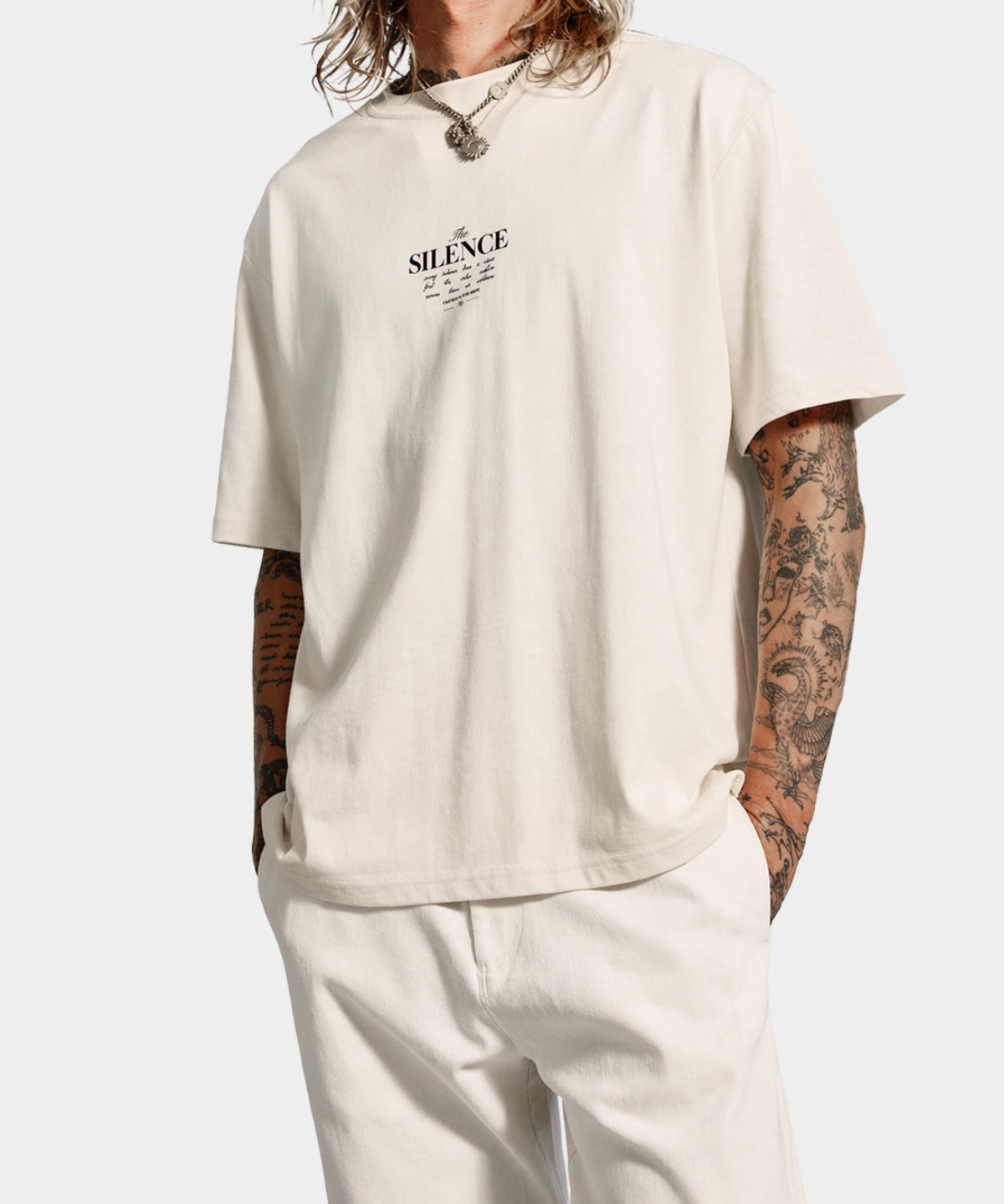 Berkeley Tee The Silence - Creme - Hugo Sthlm