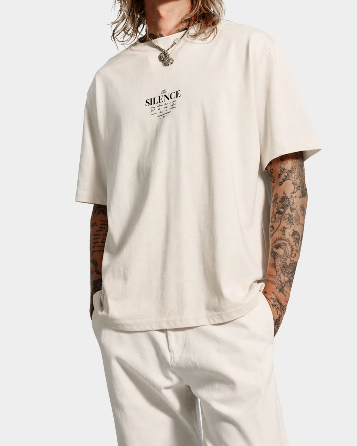 Berkeley Tee The Silence - Creme - Hugo Sthlm