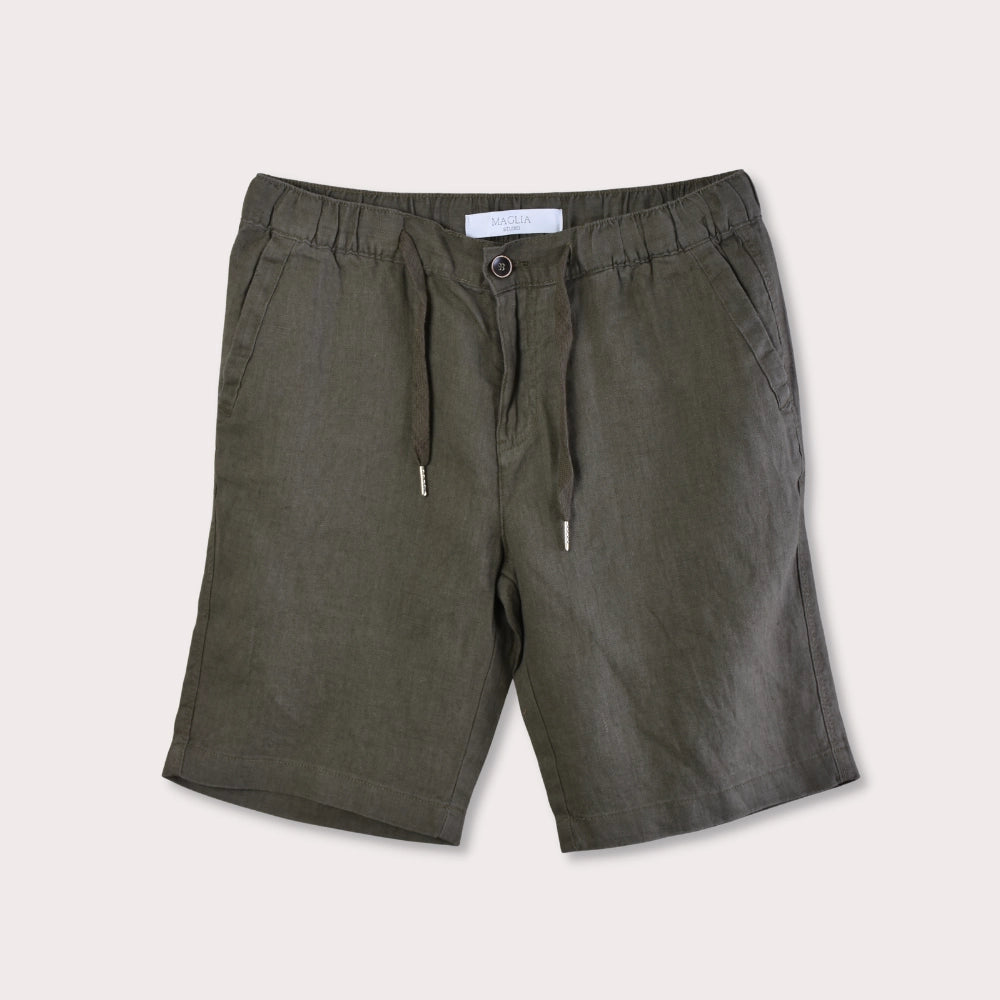 Bermuda Linen Shorts - Green - Hugo Sthlm