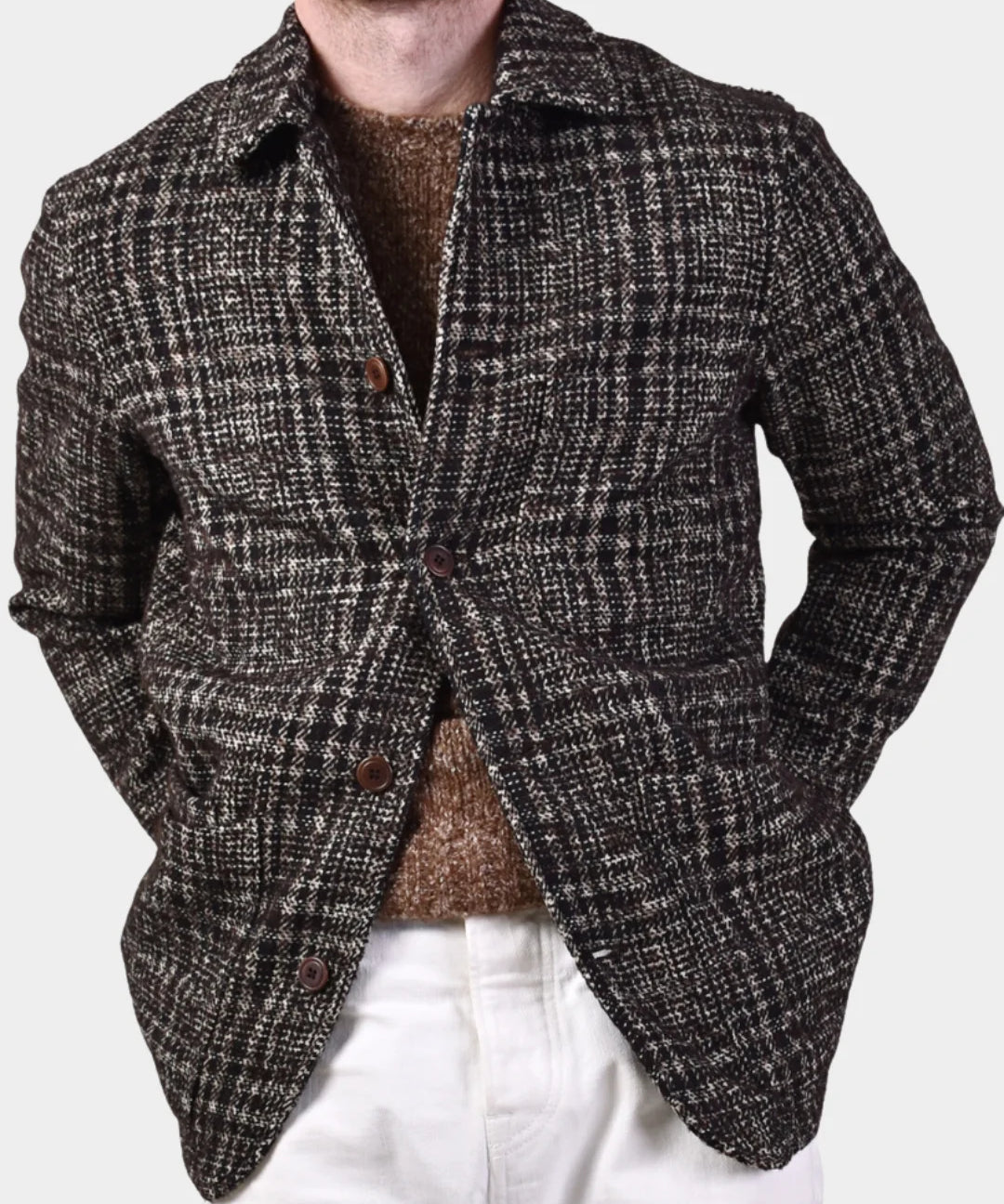 BREWER JACKET WOOL PLAID BROWN - Brown - Hugo Sthlm