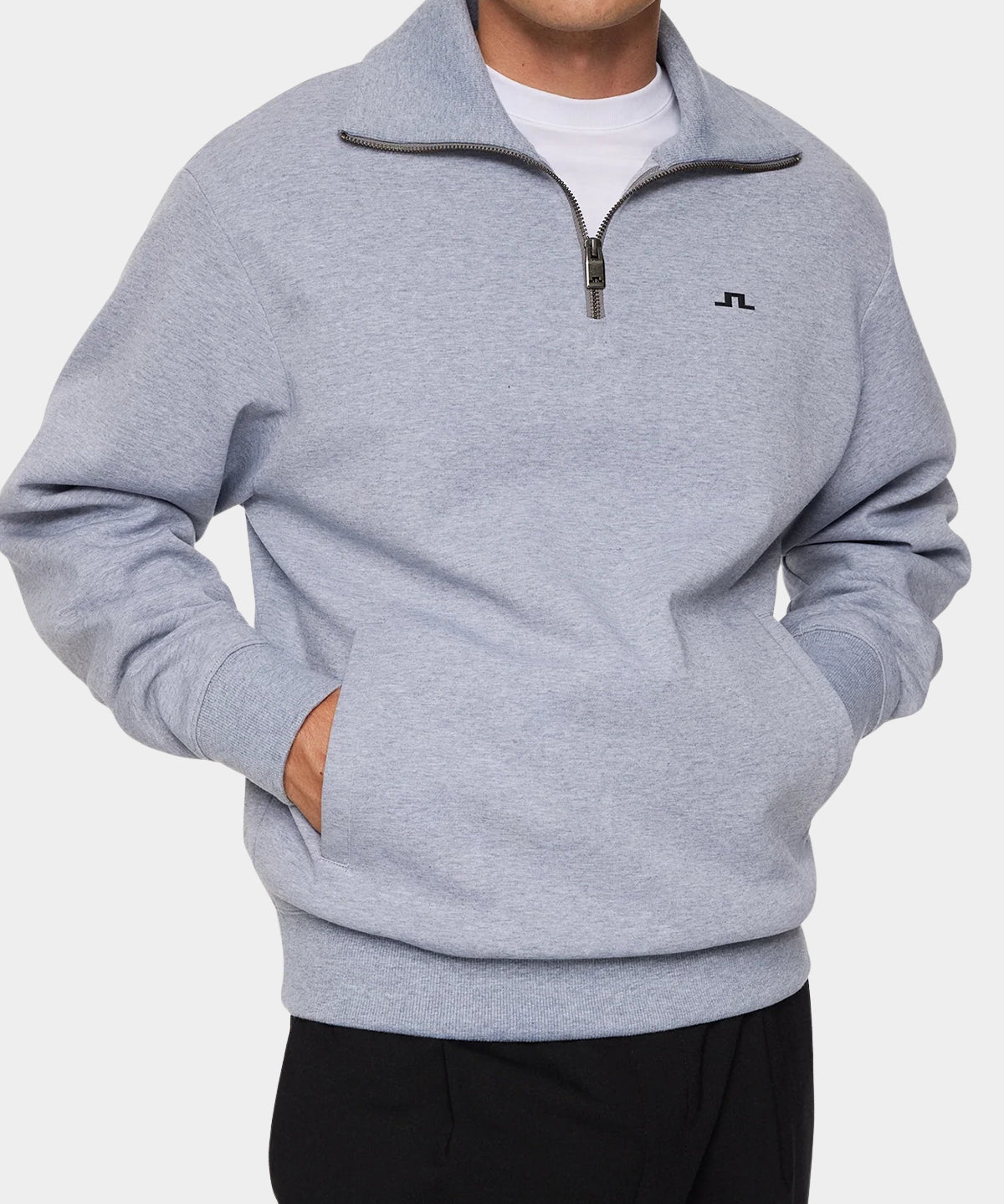 Callan Quarter Zip - Medium Grey Melange - Hugo Sthlm
