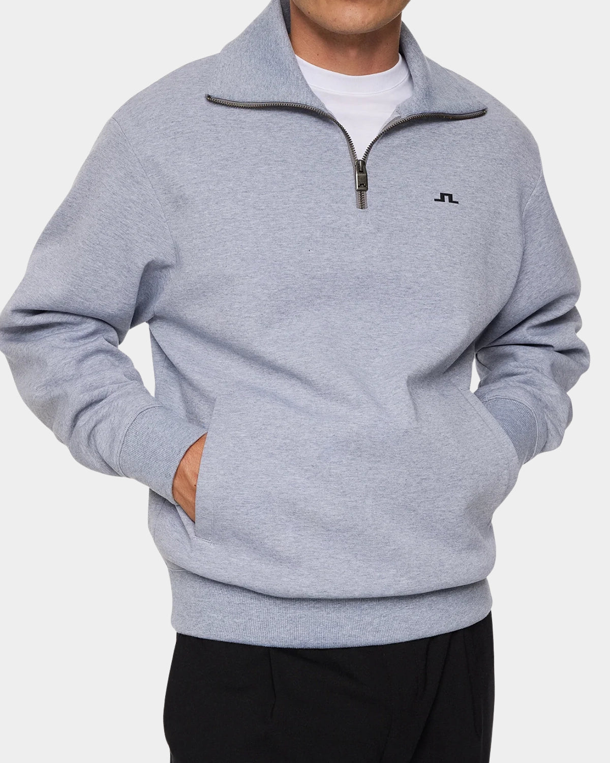 Callan Quarter Zip - Medium Grey Melange - Hugo Sthlm