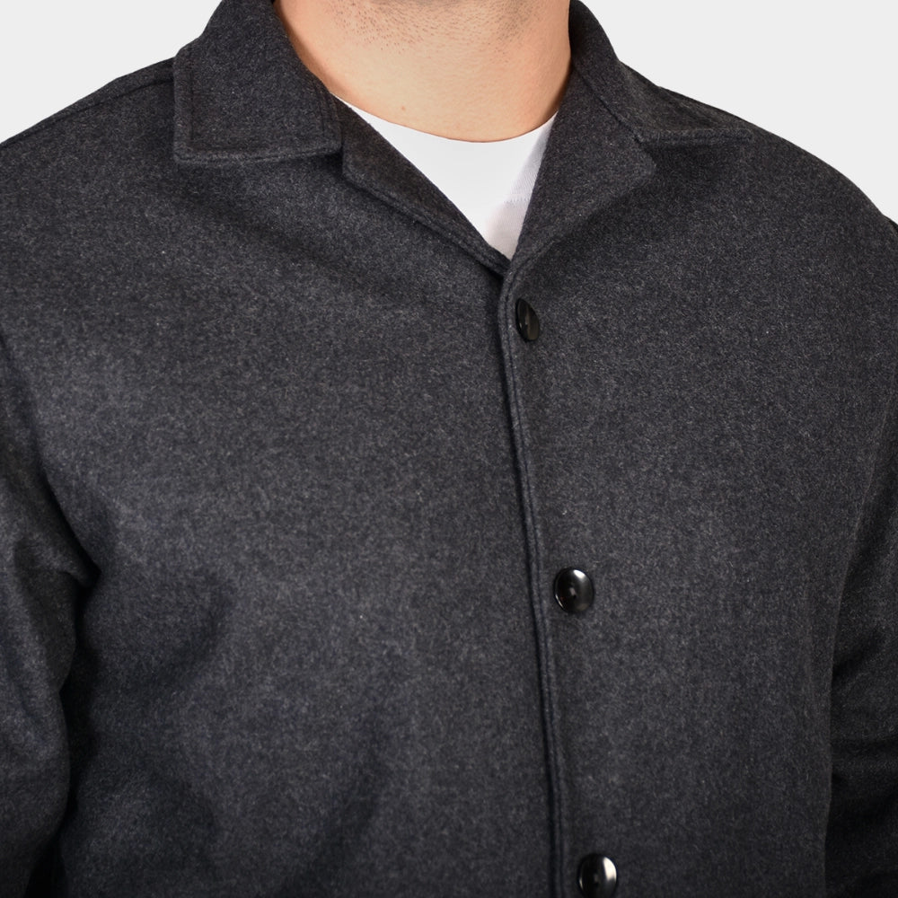 Cedar Flannel Overshirt - Anthracite - Hugo Sthlm