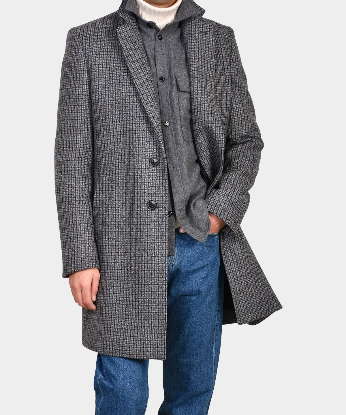 Checked Coat - Brown/Navy - Hugo Sthlm