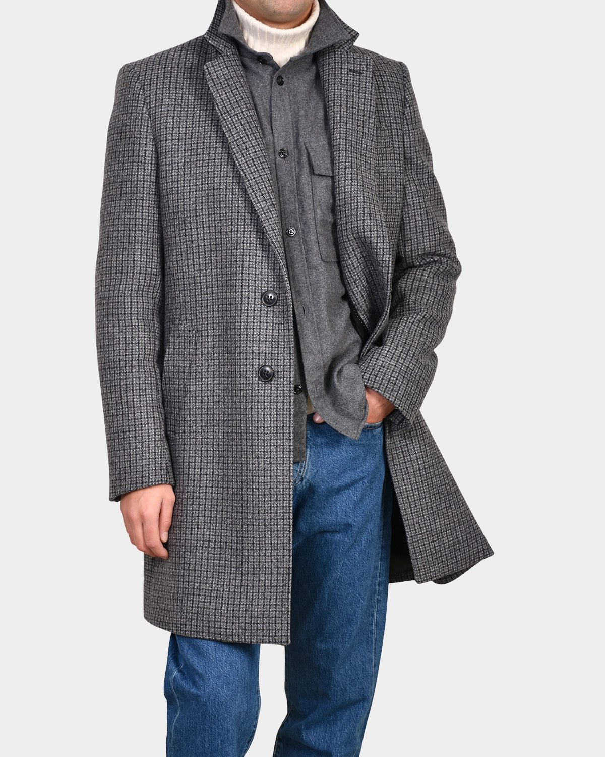 Checked Coat - Brown/Navy - Hugo Sthlm