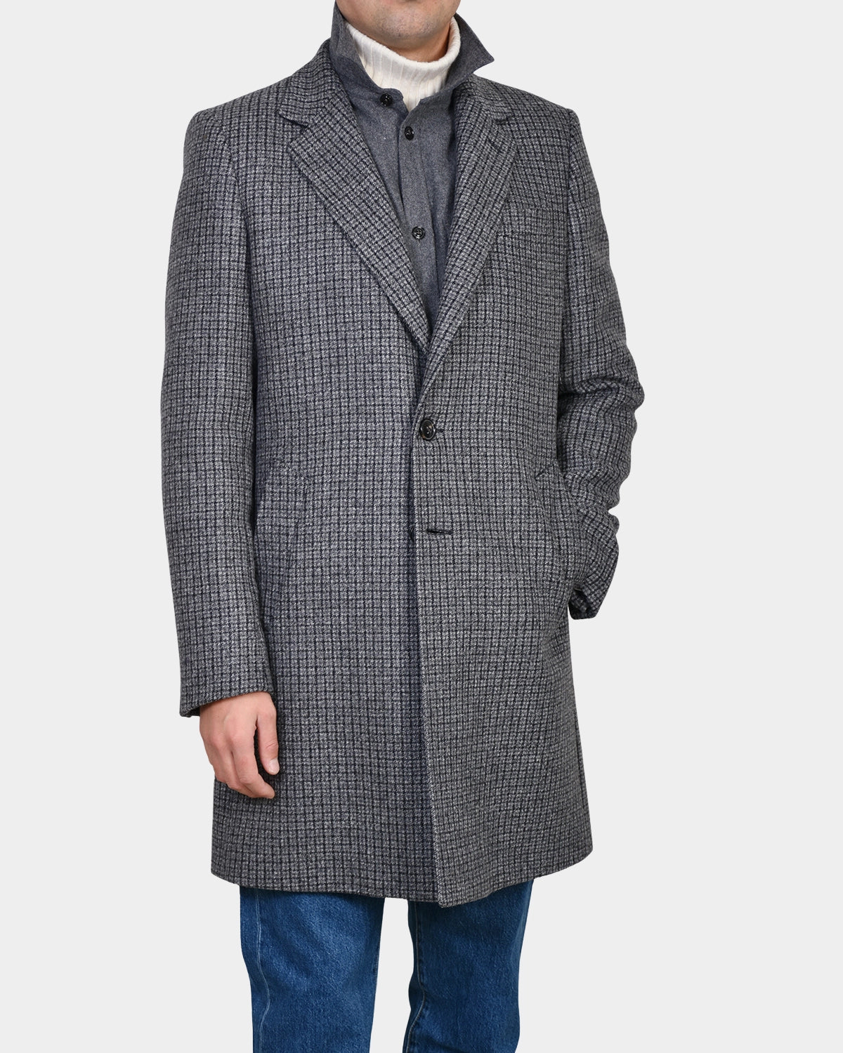 Checked Coat - Brown/Navy - Hugo Sthlm
