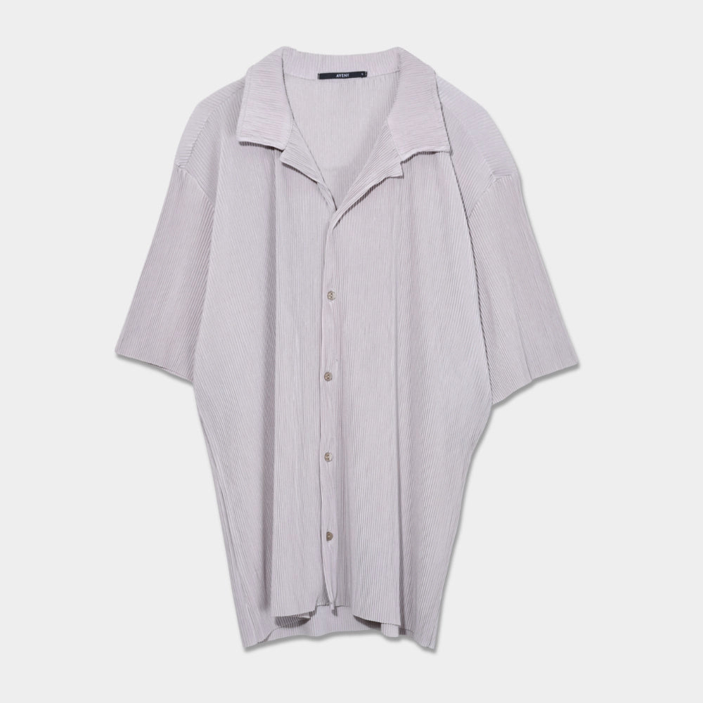 Collins SS Plisse Shirt - Silver Grey - Hugo Sthlm