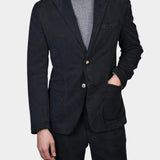 Cotton Two Button Suit - Black