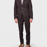 Cotton Two Button Suit - Brown