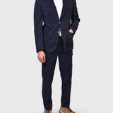 Cotton Two Button Suit - Navy