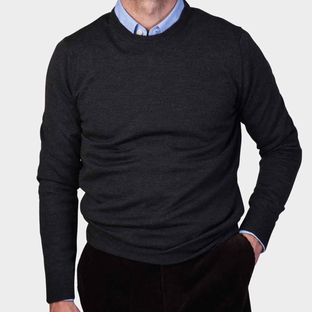 Crewneck 12 GG Merino - Antracit - Hugo Sthlm