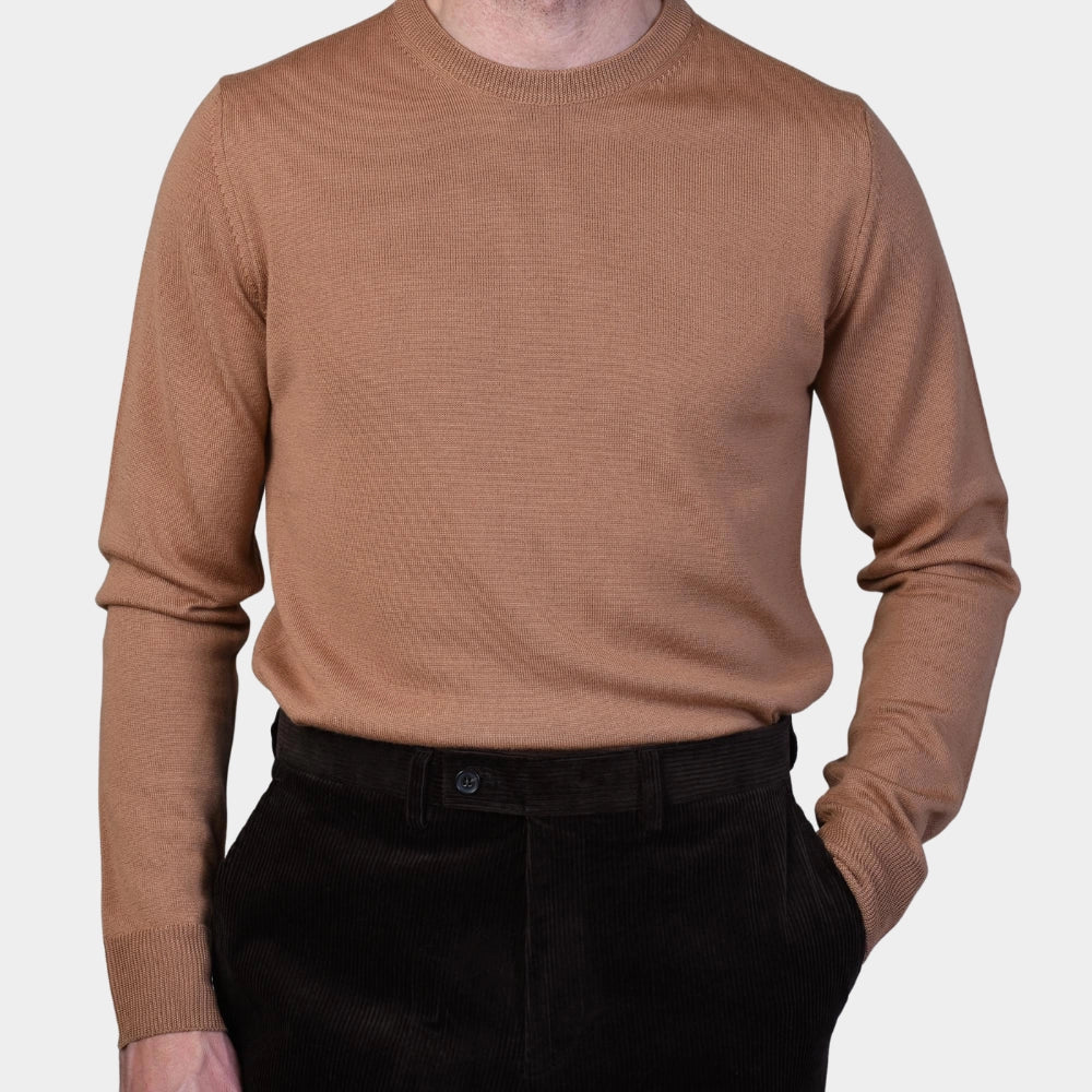 Crewneck 12 GG Merino - Camel - Hugo Sthlm