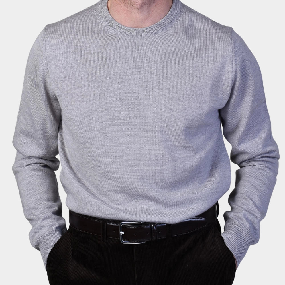 Crewneck 12 GG Merino - Grey - Hugo Sthlm