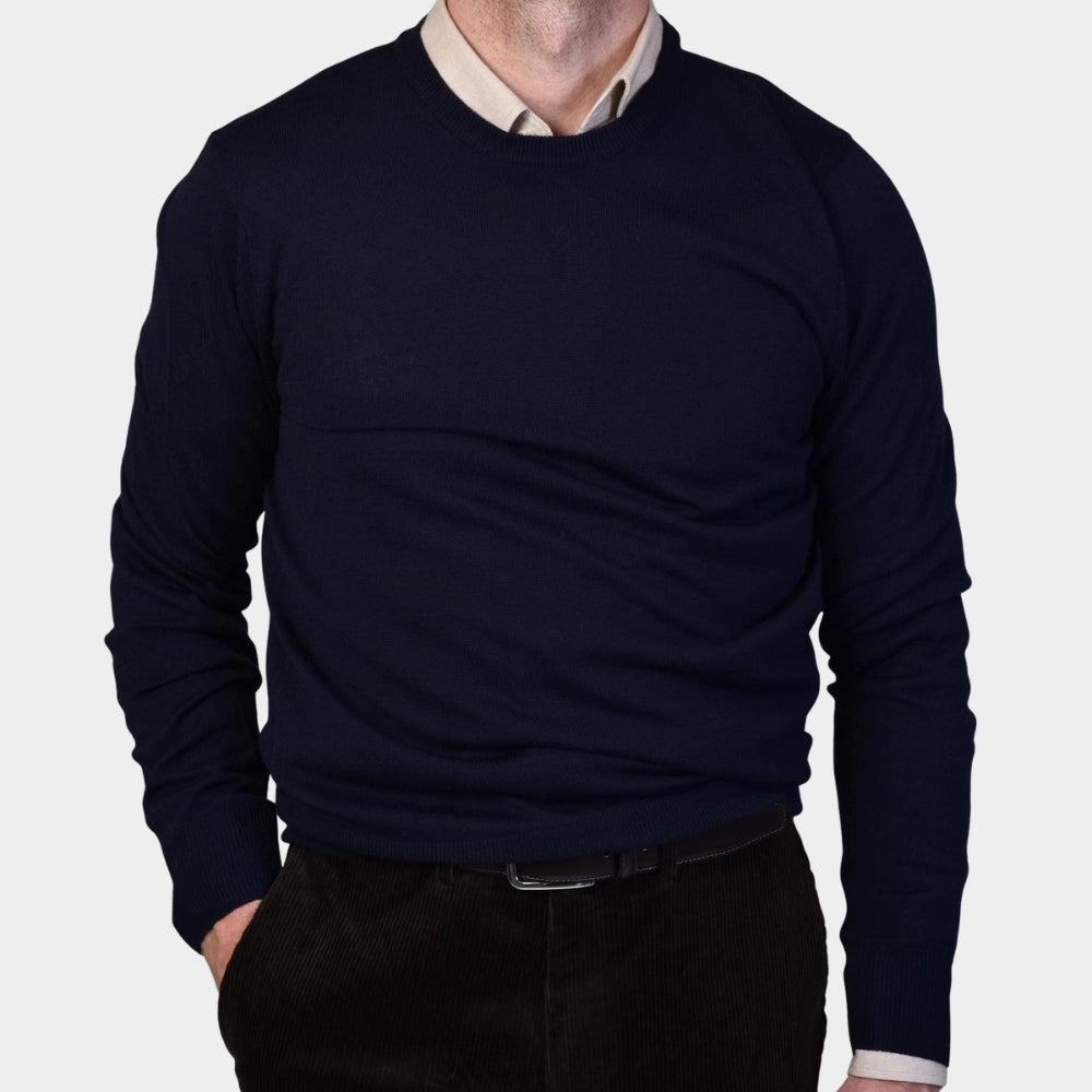 Crewneck 12 GG Merino - Navy - Hugo Sthlm