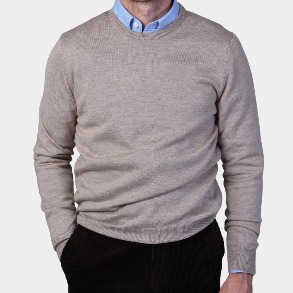 Crewneck 12 GG Merino - Sand - Hugo Sthlm