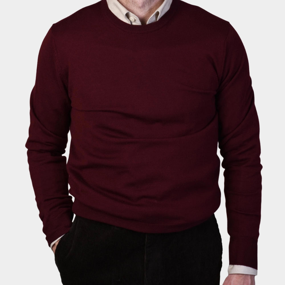 Crewneck 12 GG Merino - Wine - Hugo Sthlm