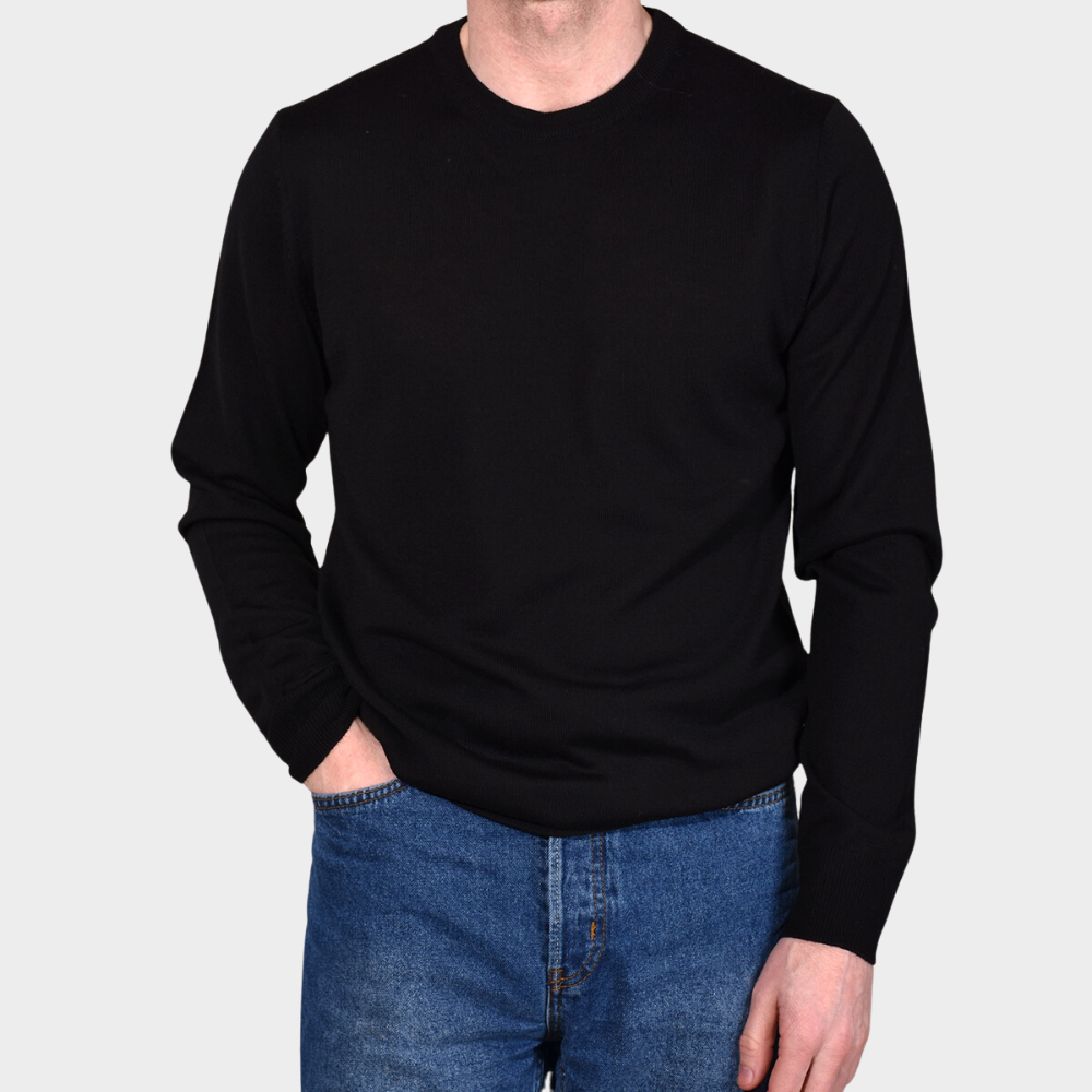 Crewneck 12 GG Merino - Black - Hugo Sthlm