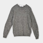 Crewneck Mouline Merino Cashmere Silk - Green Ecru - Hugo Sthlm