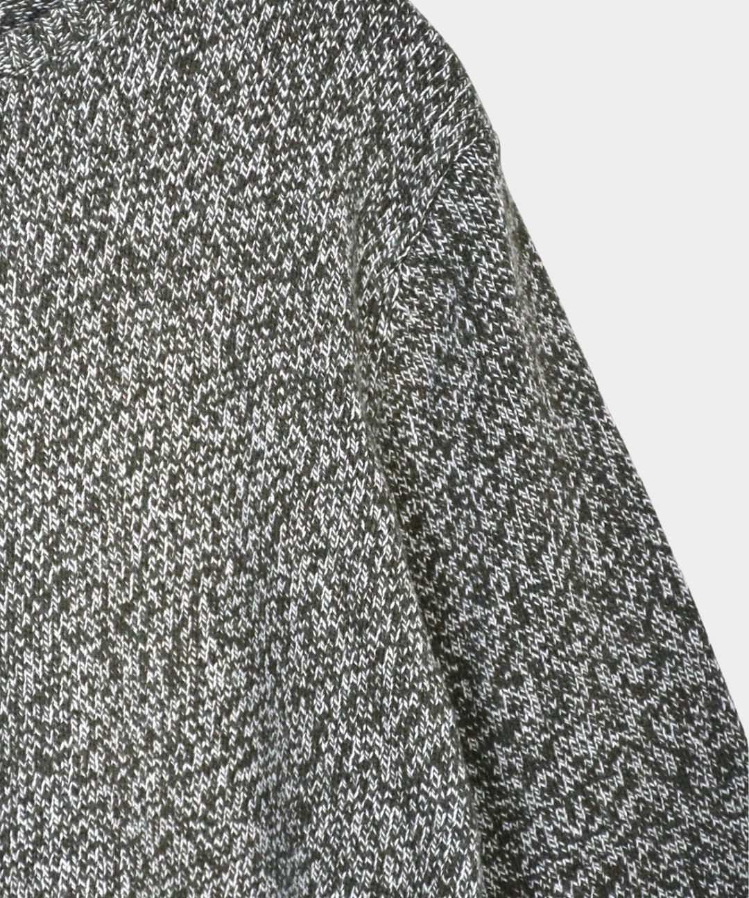 Crewneck Mouline Merino Cashmere Silk - Green Ecru - Hugo Sthlm