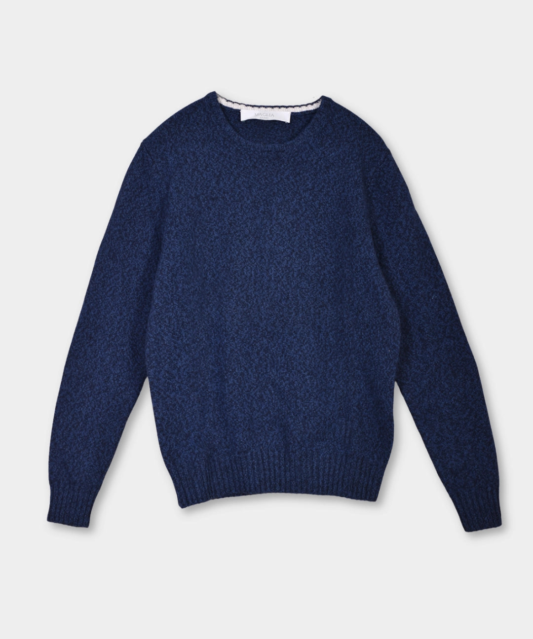 Crewneck Mouline Merino Cashmere Silk - Navy Black - Hugo Sthlm