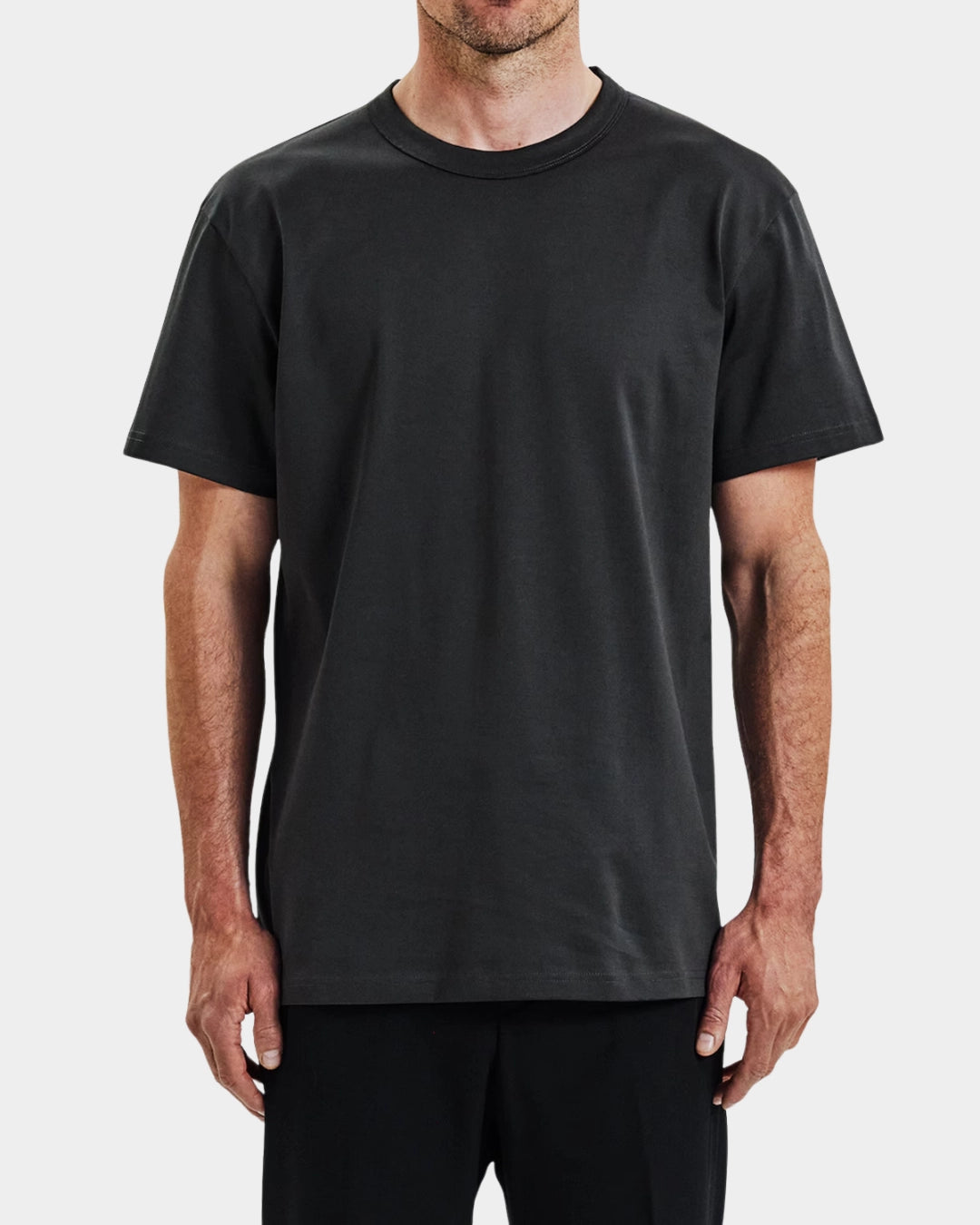 Crew-Neck Pima - Charcoal - Hugo Sthlm
