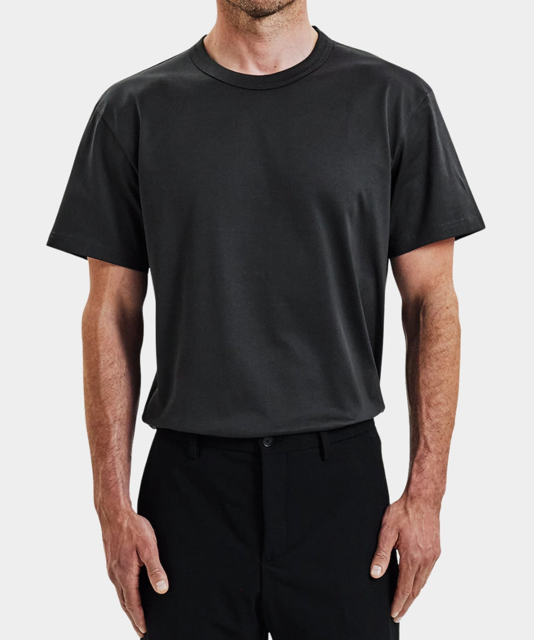 Crew-Neck Pima - Charcoal - Hugo Sthlm