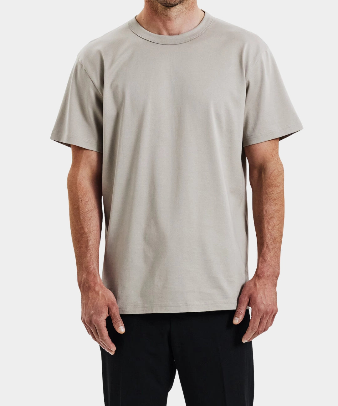 Crew-Neck Pima - Greige - Hugo Sthlm