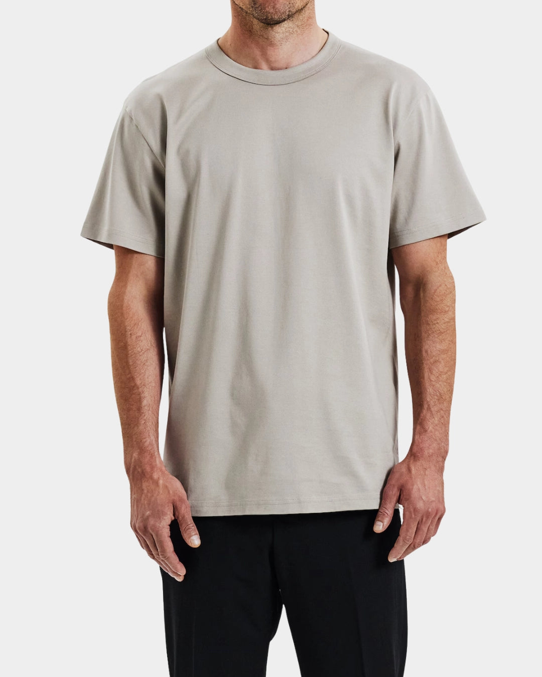 Crew-Neck Pima - Greige - Hugo Sthlm