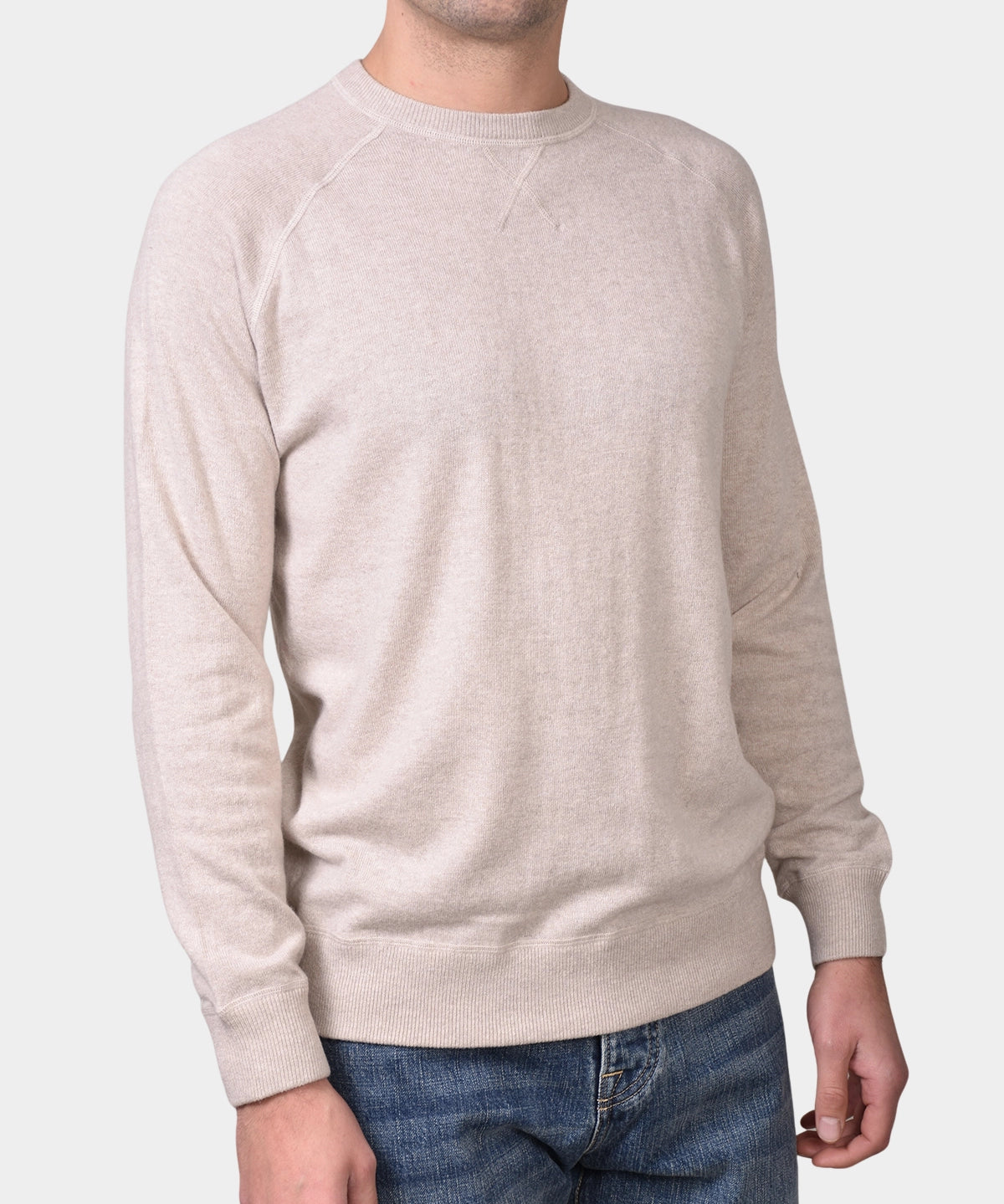 Crewneck Raglan Merino Cashmere - Sand - Hugo Sthlm