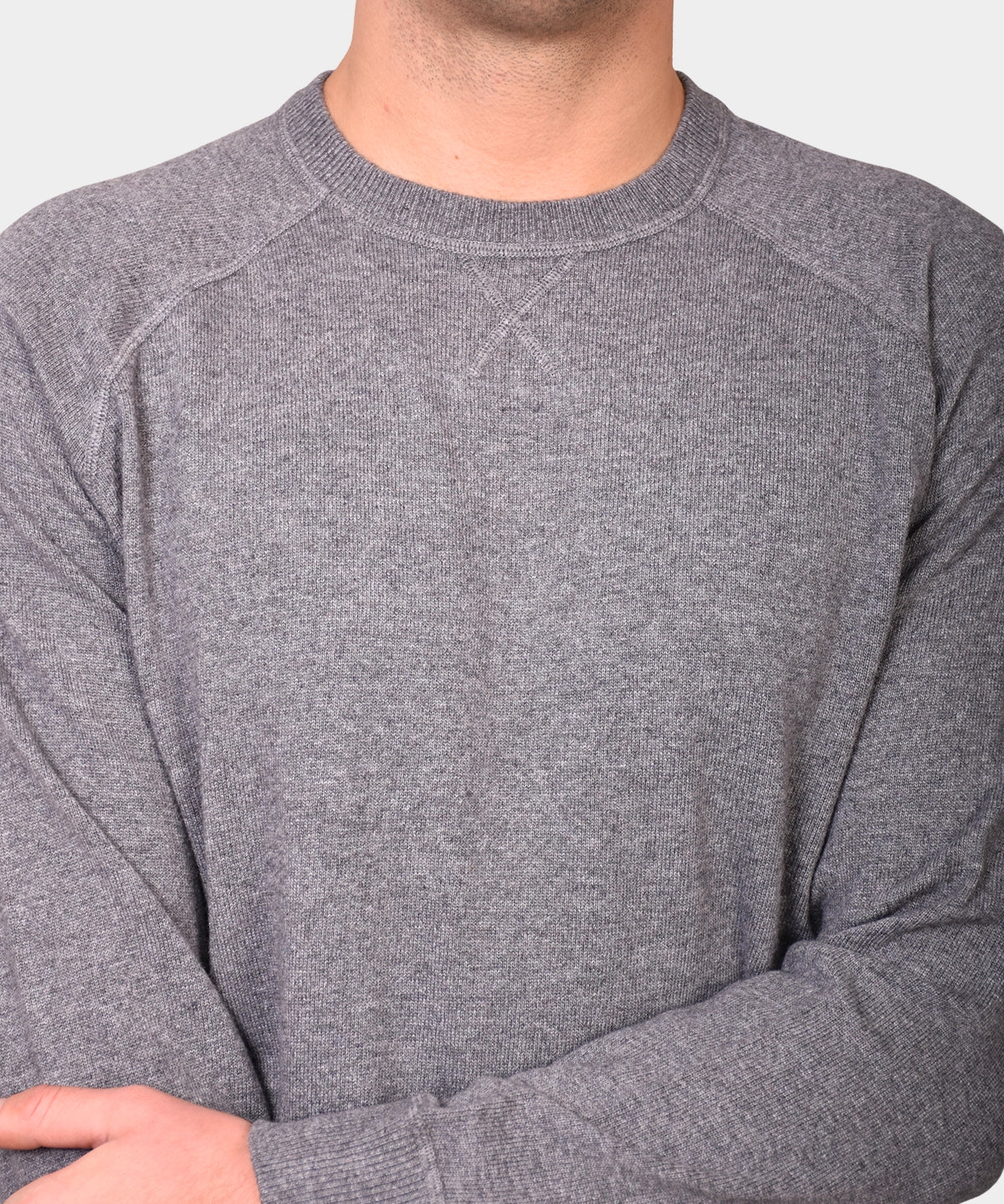 Crewneck Raglan Merino Cashmere - Grey - Hugo Sthlm