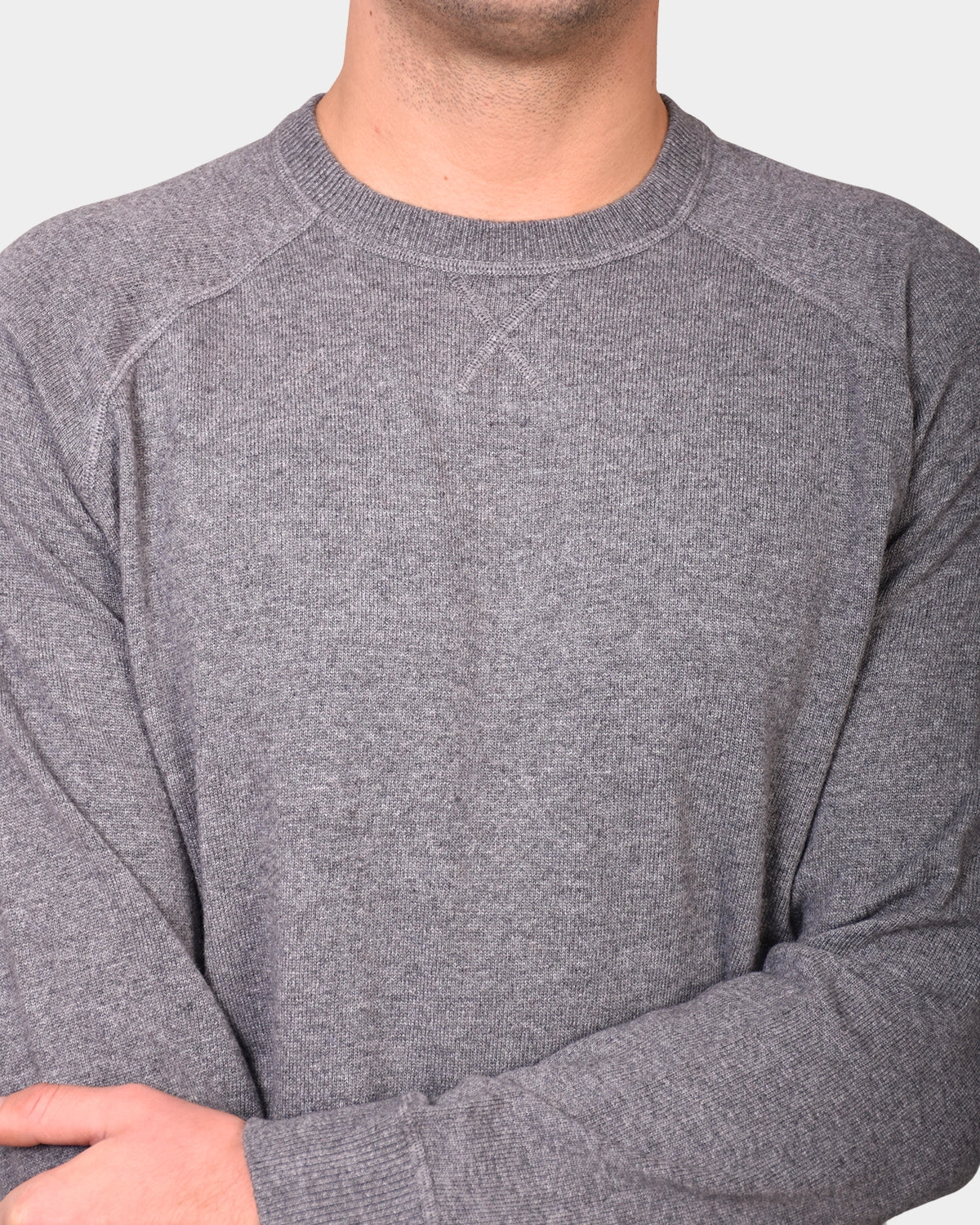 Crewneck Raglan Merino Cashmere - Grey - Hugo Sthlm