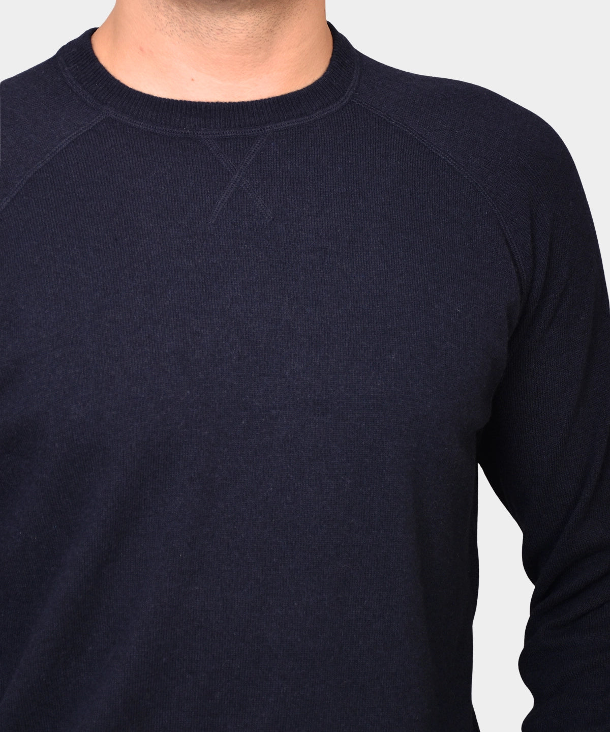 Crewneck Raglan Merino Cashmere - Navy - Hugo Sthlm