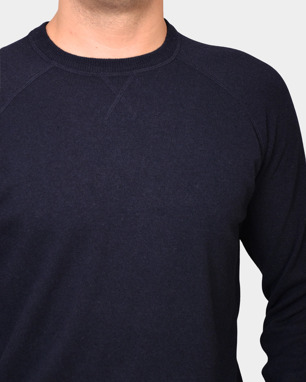 Crewneck Raglan Merino Cashmere - Navy - Hugo Sthlm